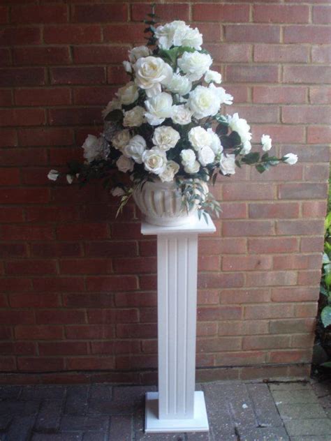 Wooden Pedestal With Silk Flower Arrangement › Rainbow Weddings