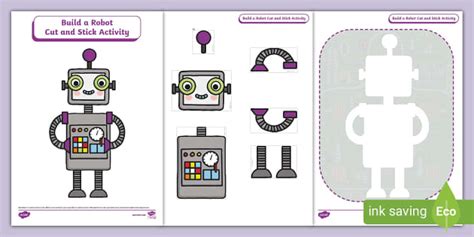 Build A Robot Cut And Stick Activity Twinkl