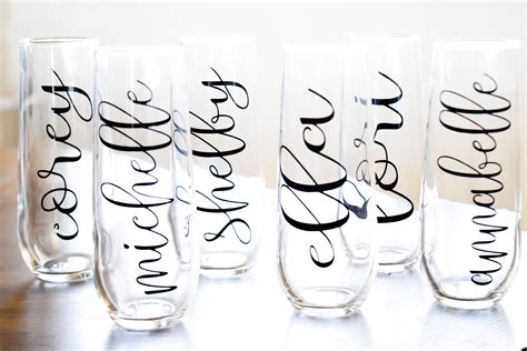 Personalized Monogrammed Bridesmaid Glasses For Brides Etsy Bridesmaid Glasses Monogrammed