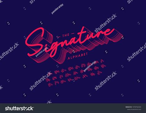 Vector Stylized Signature Alphabet Font Stock Vector (Royalty Free ...