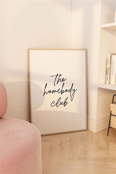 Simple Modern The Homebody Club Print Black And Etsy Etsy Canvas