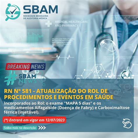 Sociedade Brasileira de Auditoria Médica RN Nº 581 Atualização do