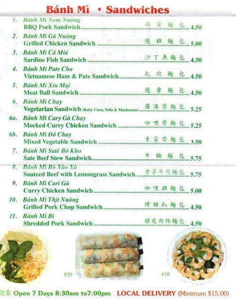 Banh Mi Saigon Menu Menu For Banh Mi Saigon Lower East Side New York