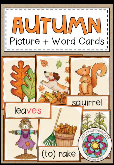 Autumn Fall Picture Word Cards Unterrichtsmaterial Im Fach