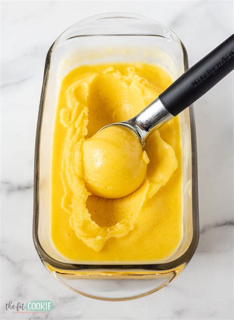 Easy Tropical Mango Sorbet No Churn • The Fit Cookie