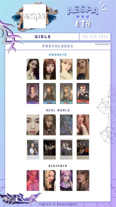 Aespa Drama Photocard Template Social Calendar Templates