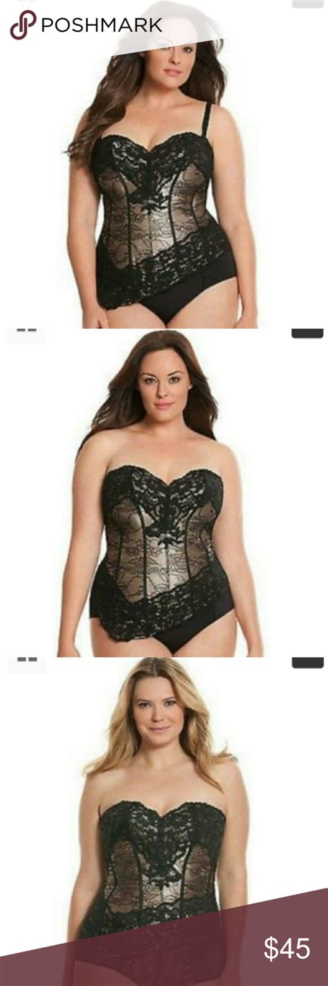 Lane Bryant Black Asymmetric Lace Corset Asymmetric Lace Lace