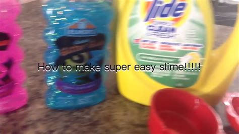 How To Make Super Easy Slime With Tide And Glitter Glue Youtube