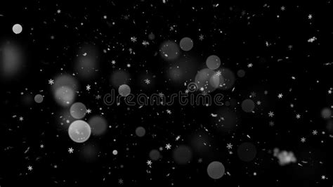 Realistic Snow Fall And Snowflakes Animation With Seamless Loop Stock