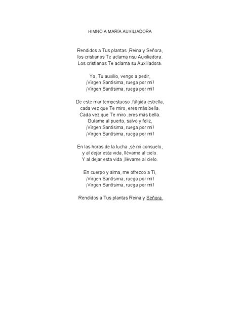 Himno A María Auxiliadora Pdf