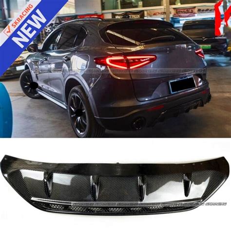 Carbon Fiber Rear Bumper Diffuser Spoiler Kit For Alfa Romeo Stelvio