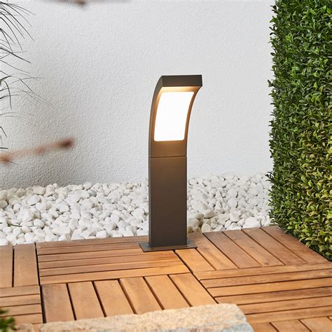 Moderno Lampione A Led Juvia Grigio Grafite Lampade It