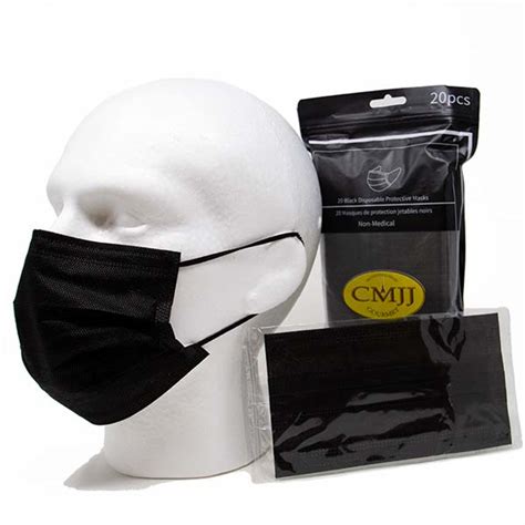 Individually Wrapped Black Disposable Masks Face Masks