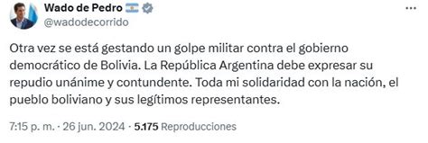 Intento De Golpe En Bolivia El En Rgico Repudio De Los Pol Ticos