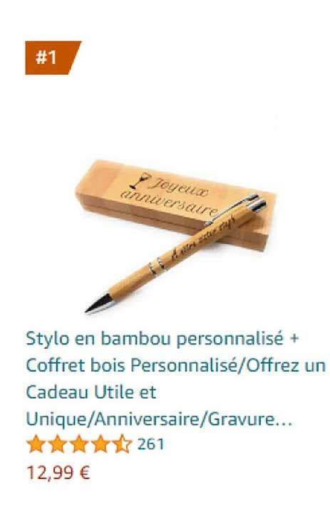 Promo Stylo En Bambou Personnalis Coffret Bois Personnalis Offrez