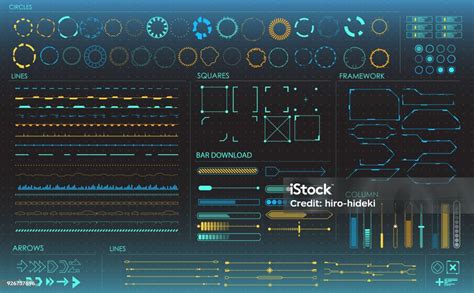 Kumpulan Elemen Infografis Elemen Tampilan Headup Untuk Web Dan