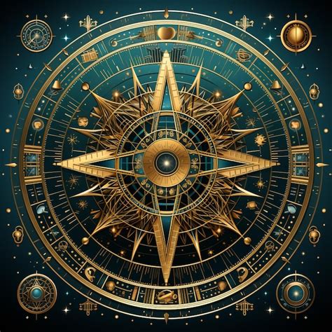 Símbolo astrológico geométrico zodíaco tarjeta de tarot fondo estrella