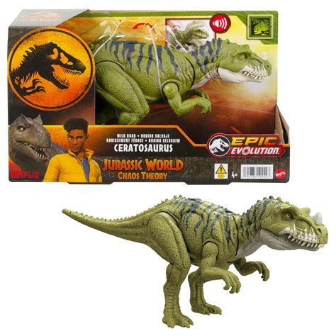 Free Shipping Jurassic World Wild Roar Ceratosaurus Dinosaur Action Figure Toy Chomp Attack