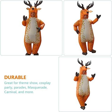 PRETYZOOM Inflatable Reindeer Costume – Funny Blow-Up Christmas Party ...