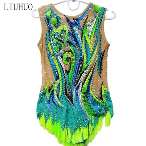 Liuhuo Moda Vestido De Patina O R Tmica Meninas Verde Gin Stica Ballet