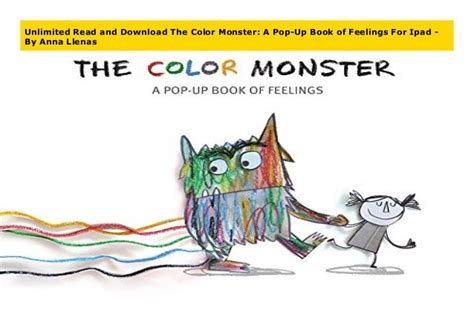 Unlimited Read And Download The Color Monster A Pop Up Book Of