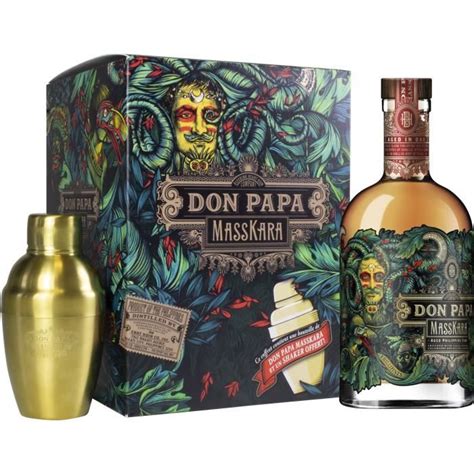 Coffret Don Papa Masskara Rhum 40 0 Vol 70cl Shaker La Cave Cdiscount