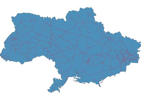 Ukraine Train Map SVG Vector - Railway Map