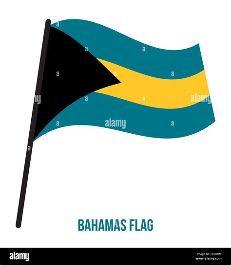 Bahamas Flag Waving Vector Illustration on White Background. Bahamas National Flag Stock Photo ...