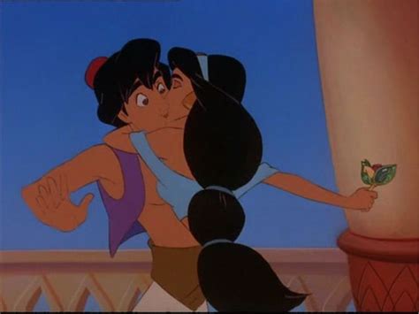 Jasmine Kissed Aladdin After Aladdin Has Given Her A Beautiful Jeweled