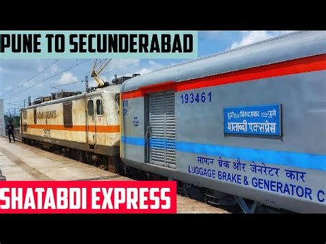 PUNE To SECUNDERABAD Full Train Journey Train No 12025 Pune