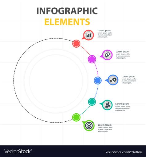 Circle infographic elements template with five opt