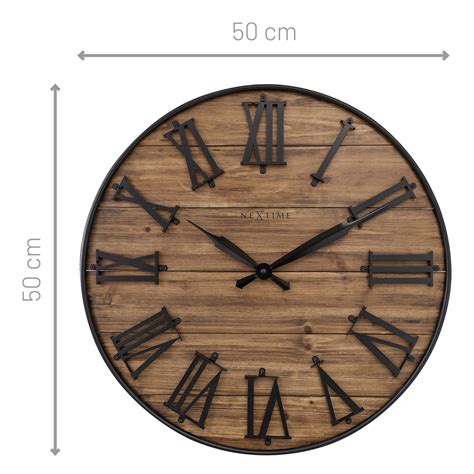 Zegar ścienny 50 cm Manchester drewniany Nextime cyfry rzymskie sklep