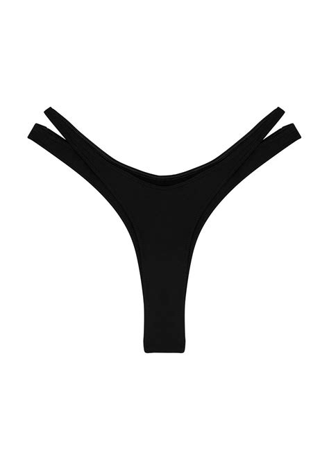 Mugler Layered Cut Out Thong Bikini Briefs In Black Lyst