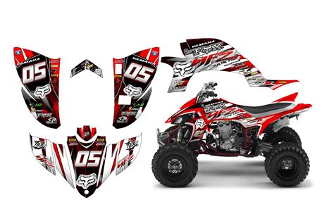 Yamaha YFM 450 YFZ Graphic Kit FOX Red Motorcycle Graphic Kit Shop