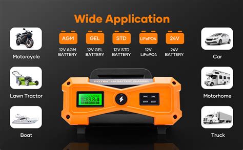 Potek 2a10a15a Smart Car Battery Chargerfully Automatic 12v Trickle Charger