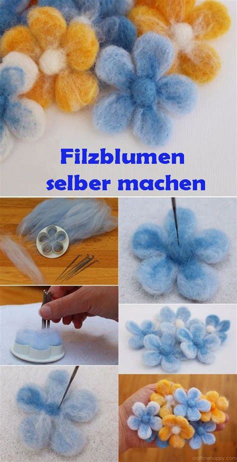 Blumen Aus Wolle Filzen Kostenlose Diy Anleitung F R Anf Nger