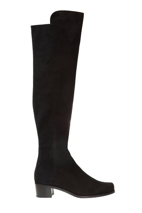 Stuart Weitzman Leather Reserve Heeled Over The Knee Boots In Black