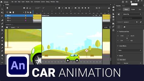 How To Animate Car In Adobe Animate Cc Animate Cc Tutorial In Hindi Animation Course Youtube