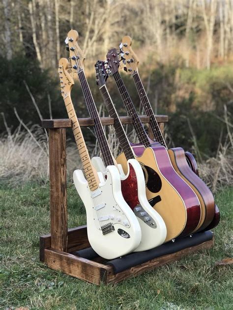 Leaning Wooden Guitar Rack Guitar Case Instrument Holder Home Decor Etsy Guitar Rack Guitar