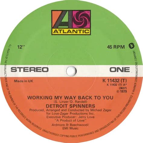 Spinners Working My Way Back To You Vinyl Records Lp Cd On Cdandlp