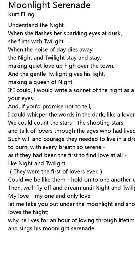 Moonlight Serenade Lyrics Follow Lyrics