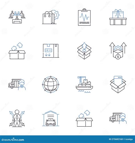 Reverse Logistics Line Icons Collection Return Restock Refurbish