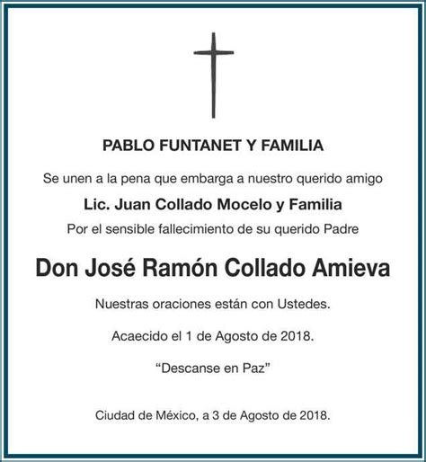 Se Or Jos Ram N Collado Amieva Obituario Esquela