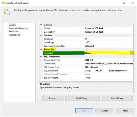 Execute SQL Task In SSIS Output Parameters Vs Result Sets