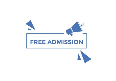 Free Admission Text Button Speech Bubble Free Admission Colorful Web