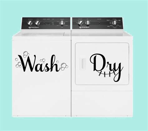 Washer And Dryer Decals Washing Machine Decal Laundry Room Etsy