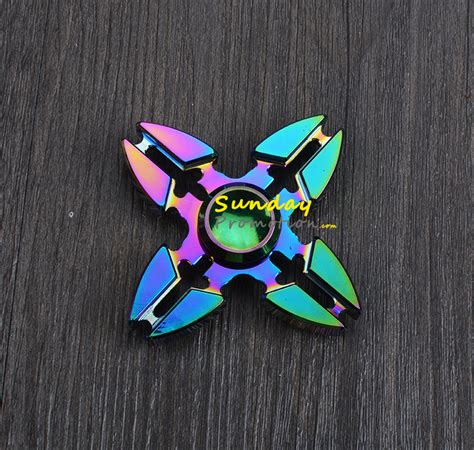 Custom Fidget Spinner Hand Toy Rainbow Color Leaves Hand Spinner