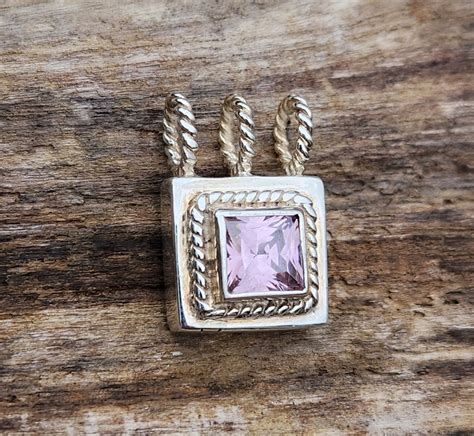 Lori Bonn Vintage 925 Sterling Silver Pink Cubic Zirconia Gemstone