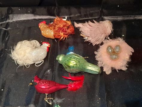 Lot Feathered Christmas Bird Ornaments Estatesales Org