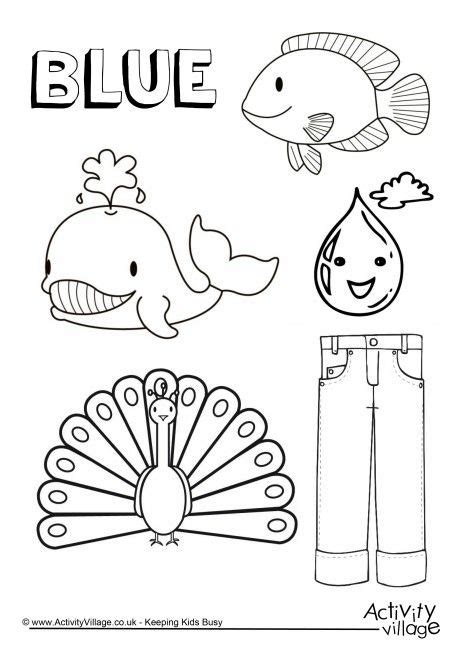 Blue Things Colouring Page Preschool Coloring Pages Color Worksheets